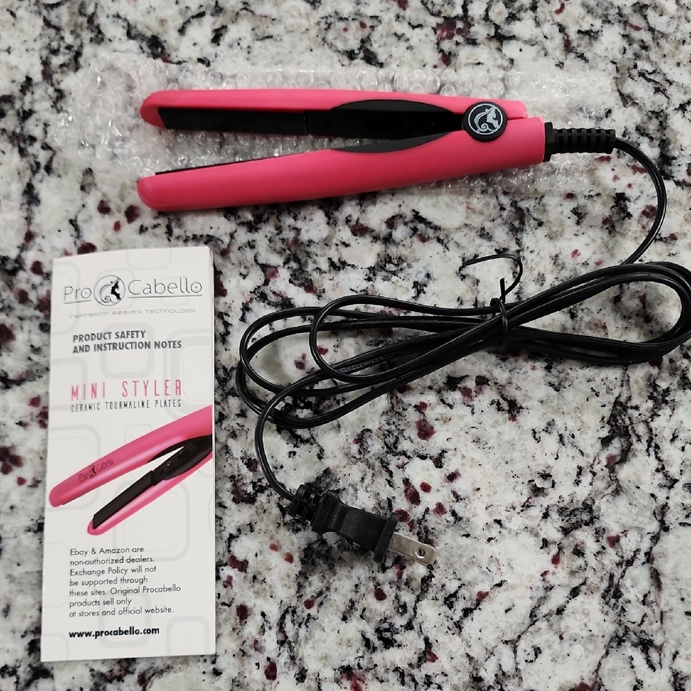Pro Cabello Mini Styler Ceramic Tourmaline Plates. Pink.